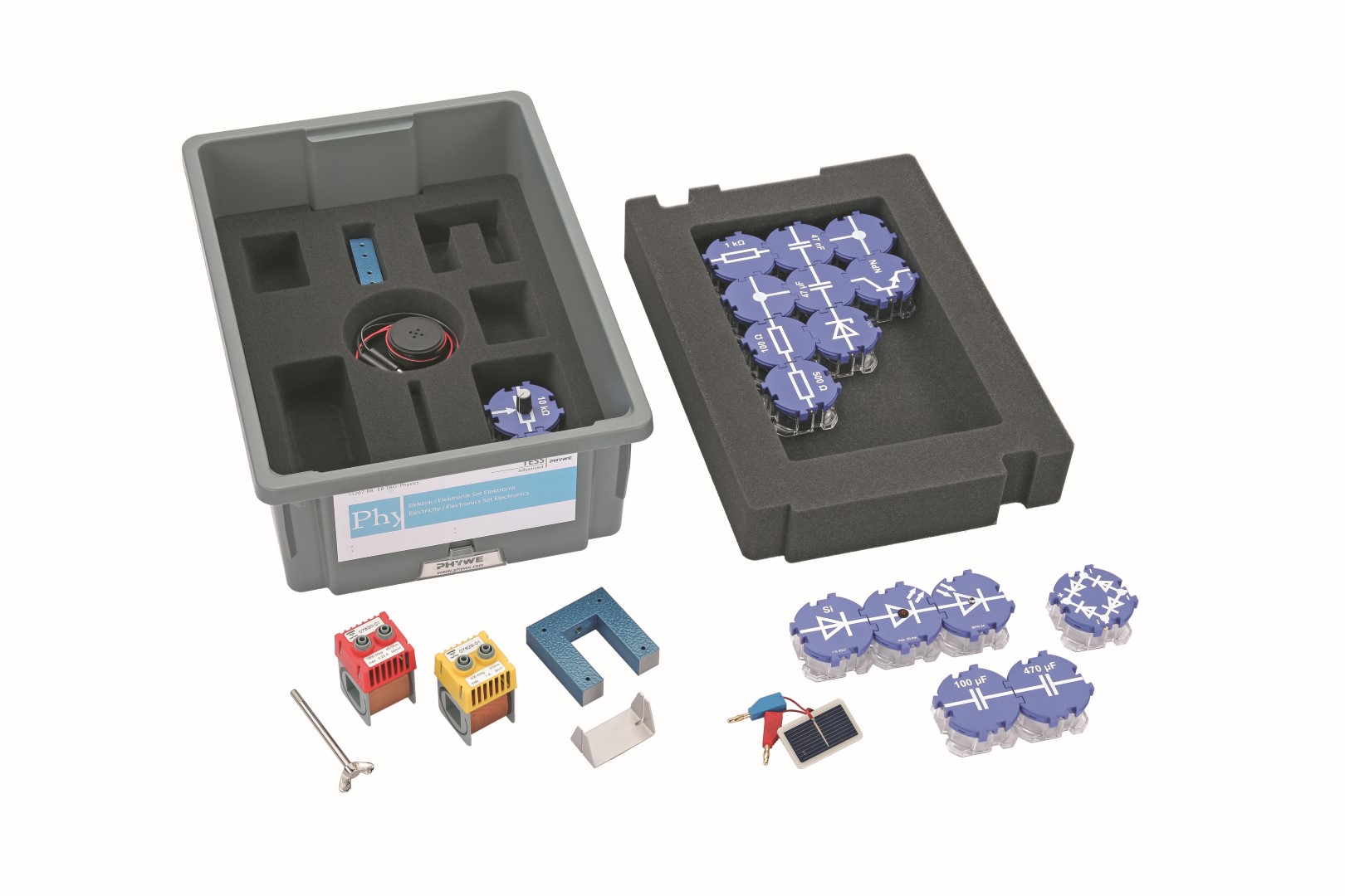 Set studentor për Elektricitet/Elektronikë 3 me Blloqe Ndërtimi, EB-TRO, Elektronikë, TESS i Përparuar Fizikë