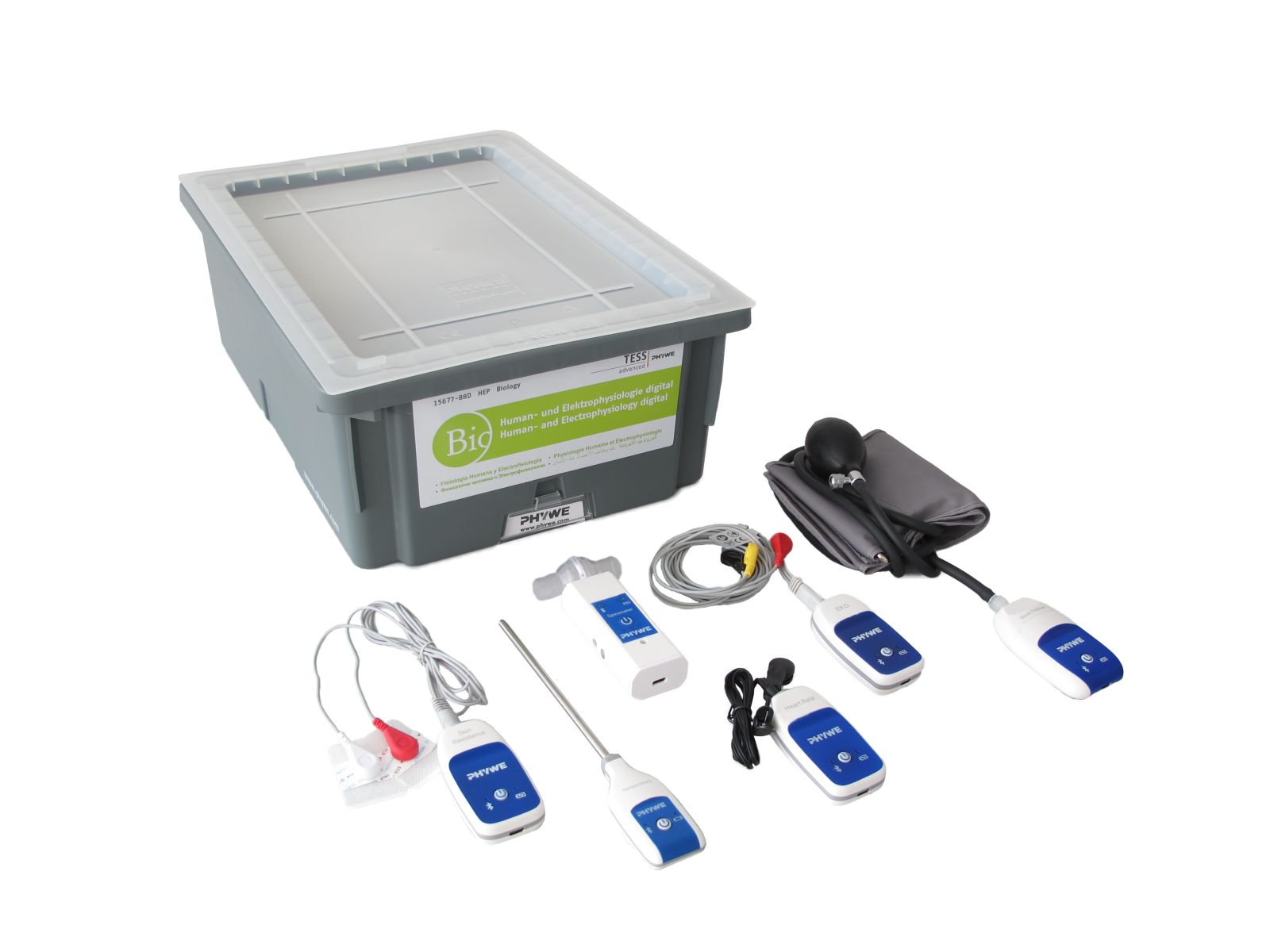 Set studentor për Fiziologji Njerëzore dhe Elektrofiziologji dixhitale për 10 eksperimente, TESS i Përparuar Biologji